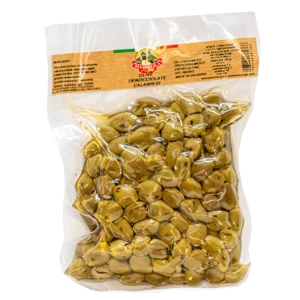 Entsteinte grüne Oliven im Beutel, 500g